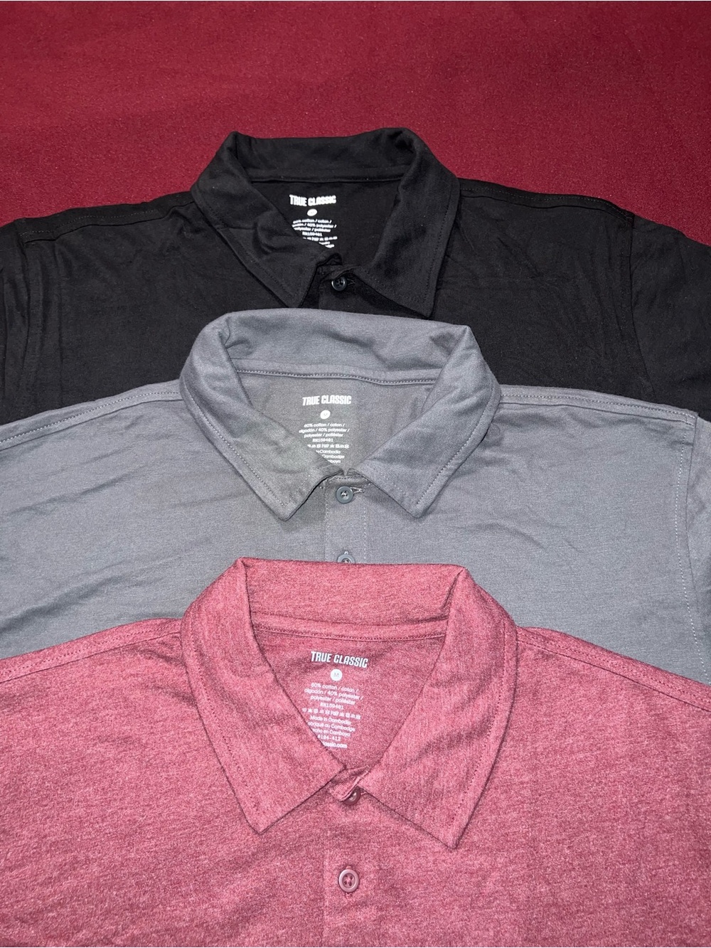 True Classic  Polo Shirt -  3 pack size Medium